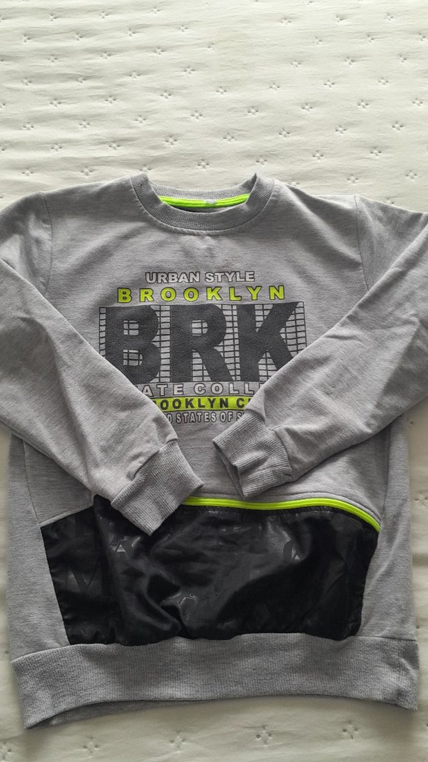 Gri Erkek Çocuk Sweatshirt Fermuarlı - Görsel 2