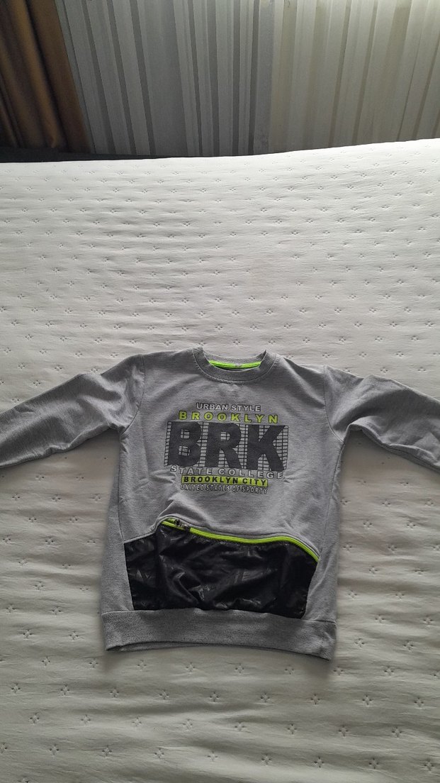 Gri Erkek Çocuk Sweatshirt Fermuarlı - Görsel 3