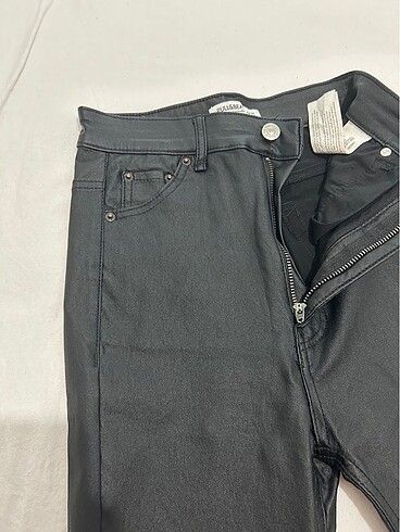 xs Beden siyah Renk Pull and bear deri pantolon