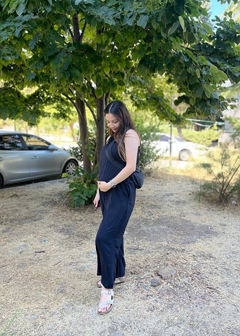 Siyah Straplez Hamile Tulum - Görsel 2