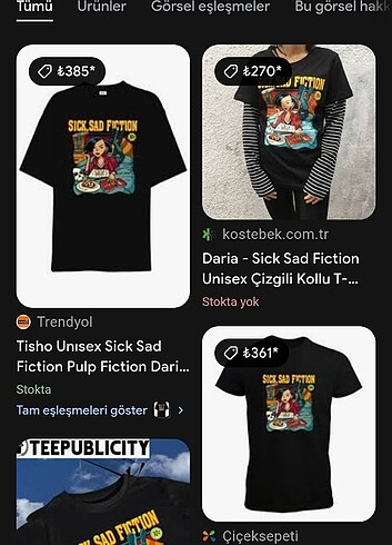 Zara Sick sad fiction giyilmemiş tişört pamuk