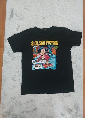 Sick sad fiction giyilmemiş tişört pamuk