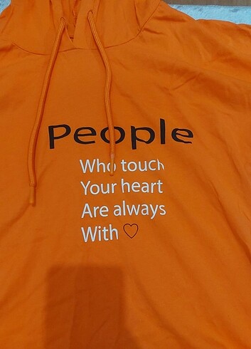 Koton Kısa kollu kapüşonlu turuncu sweatshirt