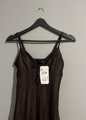 Kahverengi Midi Pilili Elbise - Görsel 2