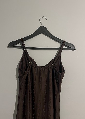 Kahverengi Midi Pilili Elbise - Görsel 3