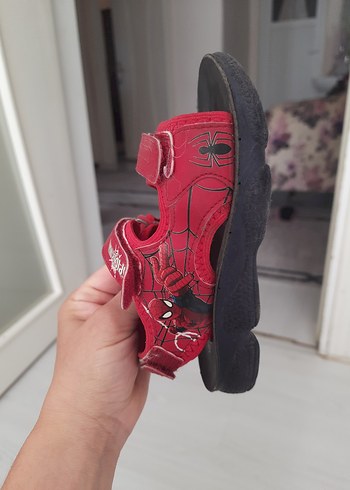 29 Beden Kırmızı Örümcek Adamlı Erkek Çocuk Sandalet