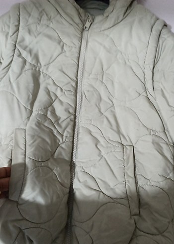 Kapüşonlu bej Mont çocuk - Görsel 2