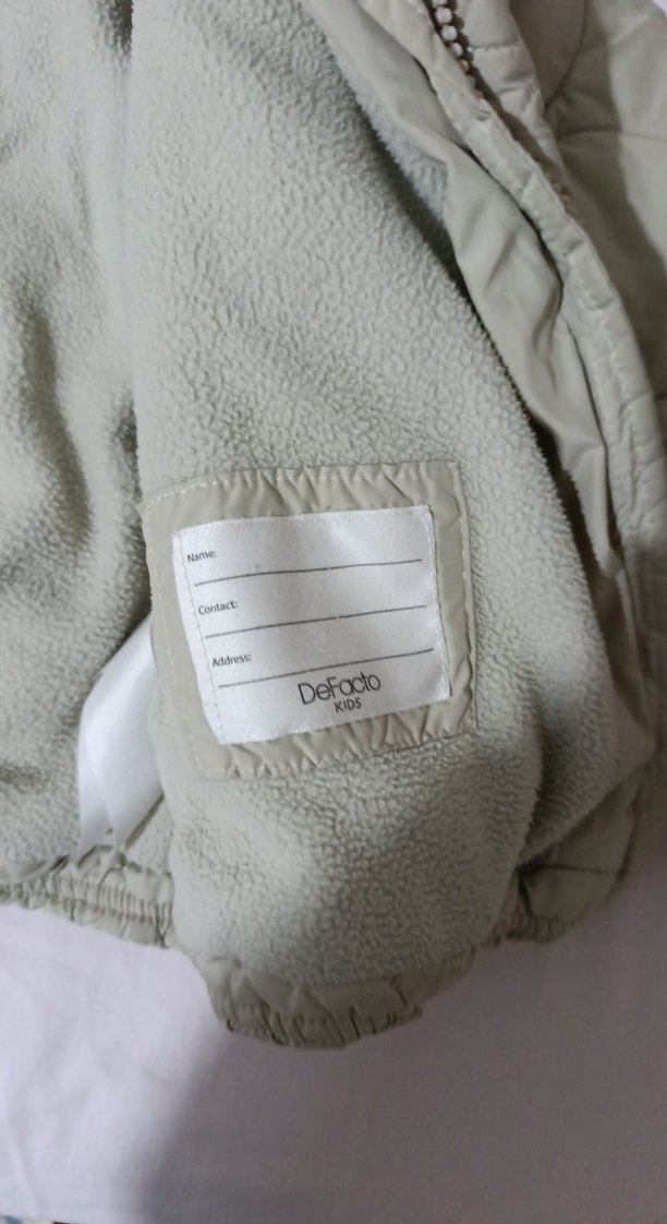 Kapüşonlu bej Mont çocuk - Görsel 5