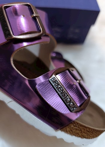 Mor Parlak Tokalı Kadın Dolgu Topuk Terlik - Görsel 6