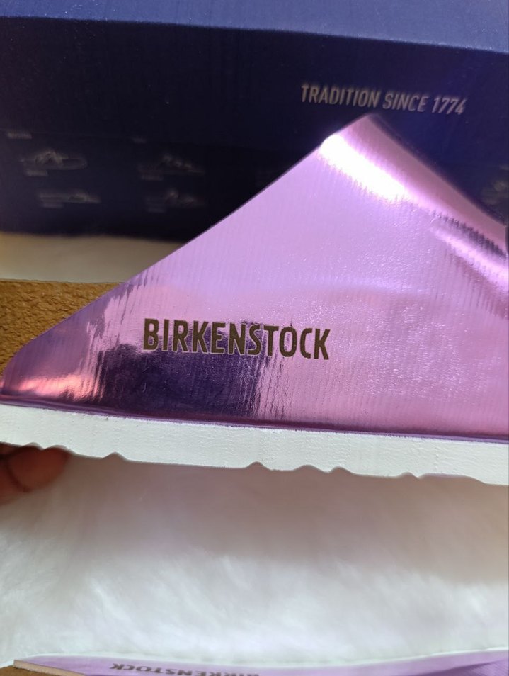 Mor Parlak Tokalı Kadın Dolgu Topuk Terlik - Görsel 5