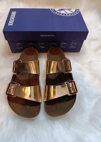 Altın Renkli Platform Topuklu Kadın Terlik - Görsel 11