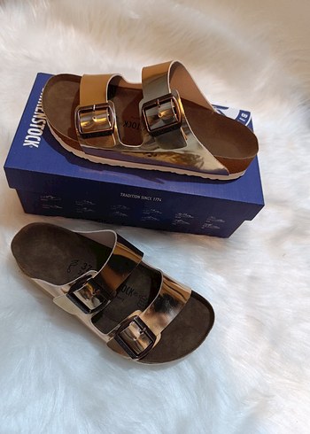 Altın Renkli Platform Topuklu Kadın Terlik - Görsel 10