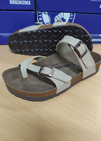 Bej Kadın Bohem Tarzı Toka Detaylı Terlik - Görsel 2