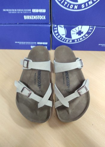 Bej Kadın Bohem Tarzı Toka Detaylı Terlik - Görsel 3