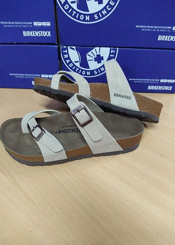 Bej Kadın Bohem Tarzı Toka Detaylı Terlik - Görsel 5