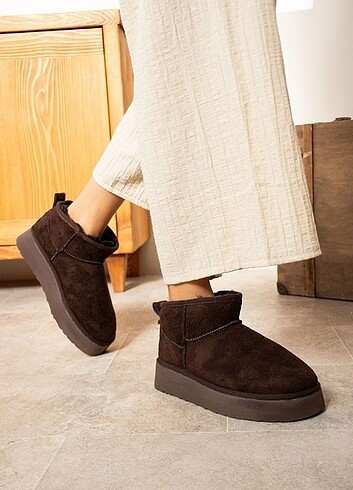 37 Beden kahverengi Renk Ugg platform 