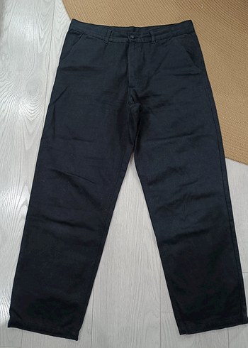 Siyah Unisex Regular Denim Pantolon
