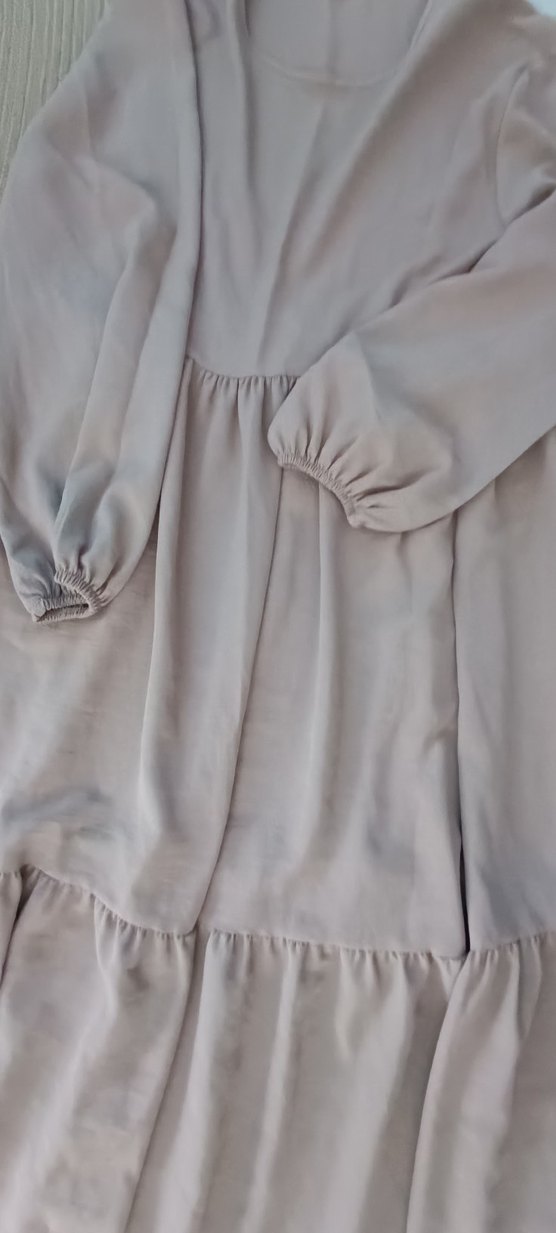 Bej Uzun  Kadın Elbise - Görsel 2