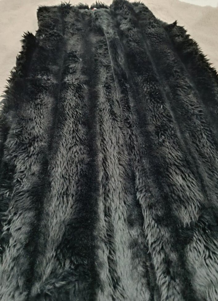 Kadın Siyah Uzun Kürk Yelek - Görsel 2