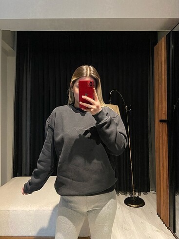 Füme üç ip şardonlu sweatshirt