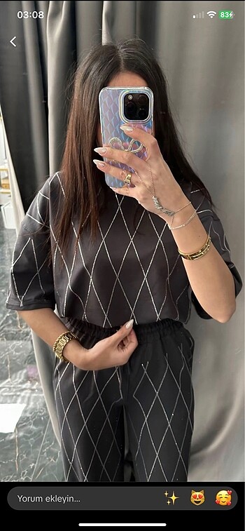 s Beden siyah Renk EFSANE ZARA MODEL TAŞLI TAKIM