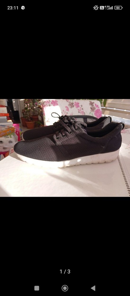 Siyah Spor Ayakkabı | Dolgu Topuklu - Görsel 2