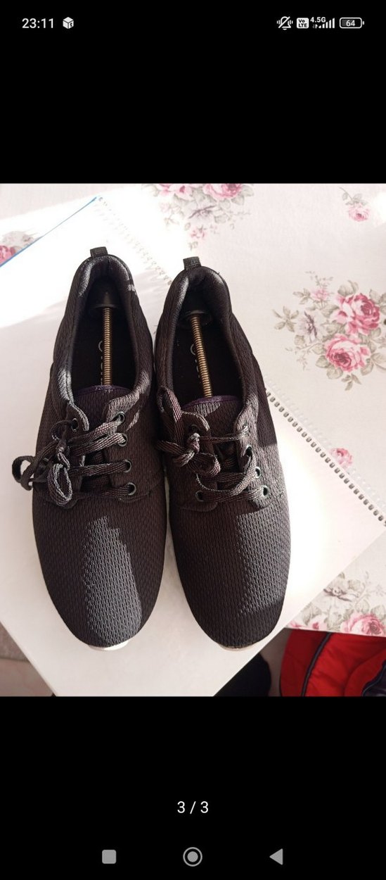 Siyah Spor Ayakkabı | Dolgu Topuklu - Görsel 3