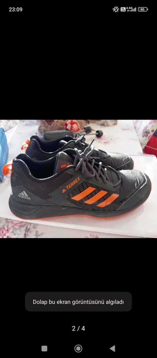 Gri Adidas Erkek Spor Ayakkabı Bağcıkları - Görsel 2