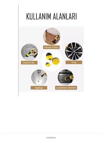 Sarı Renkli Çok Amaçlı Temizlik Fırçası Seti - Görsel 3