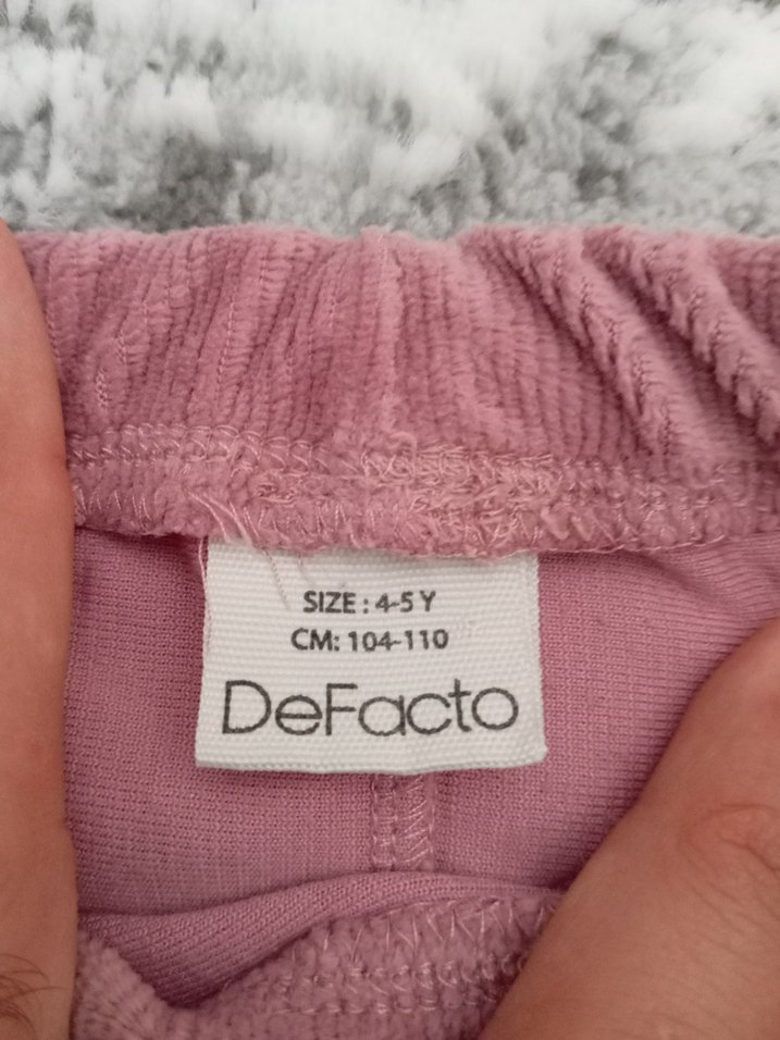 Kız Çocuk Pembe Kadife Pantolan Tayt - Görsel 4