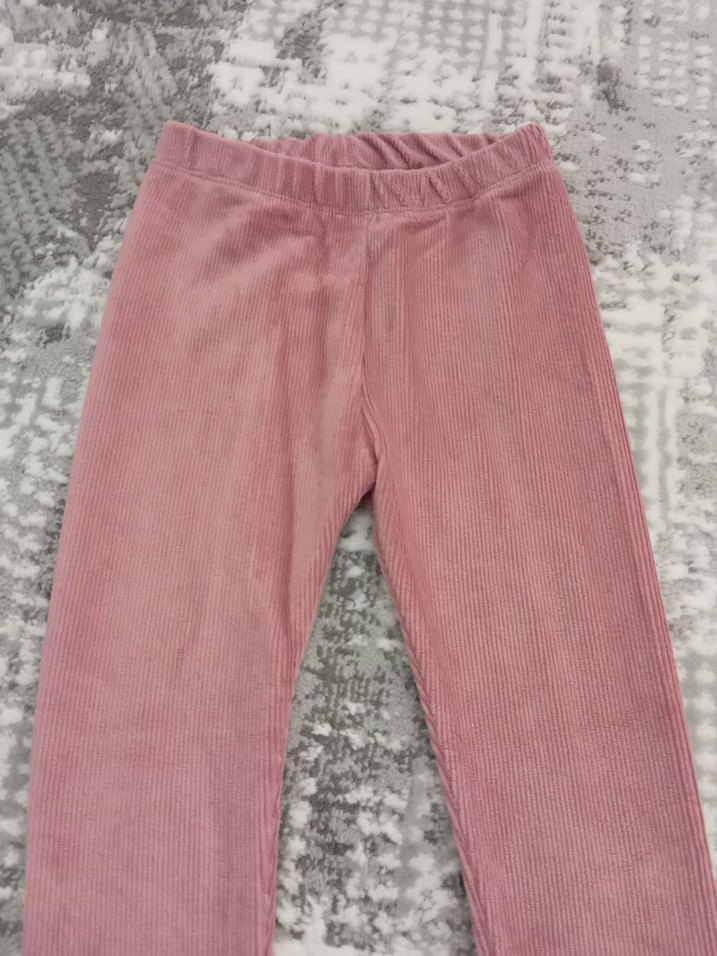 Kız Çocuk Pembe Kadife Pantolan Tayt - Görsel 2