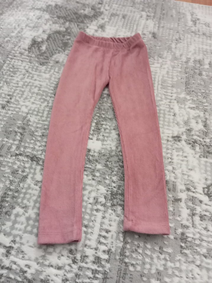 Kız Çocuk Pembe Kadife Pantolan Tayt - Görsel 3