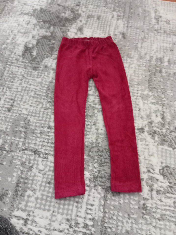 Kız Çocuk Pembe Kadife Pantolan Tayt - Görsel 3