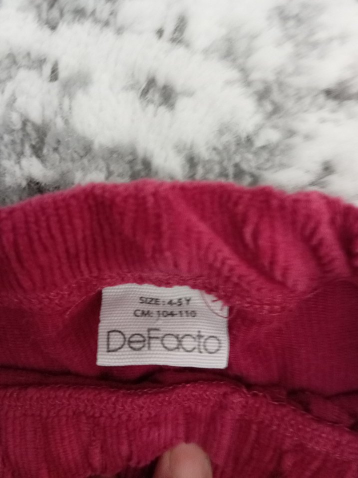 Kız Çocuk Pembe Kadife Pantolan Tayt - Görsel 5