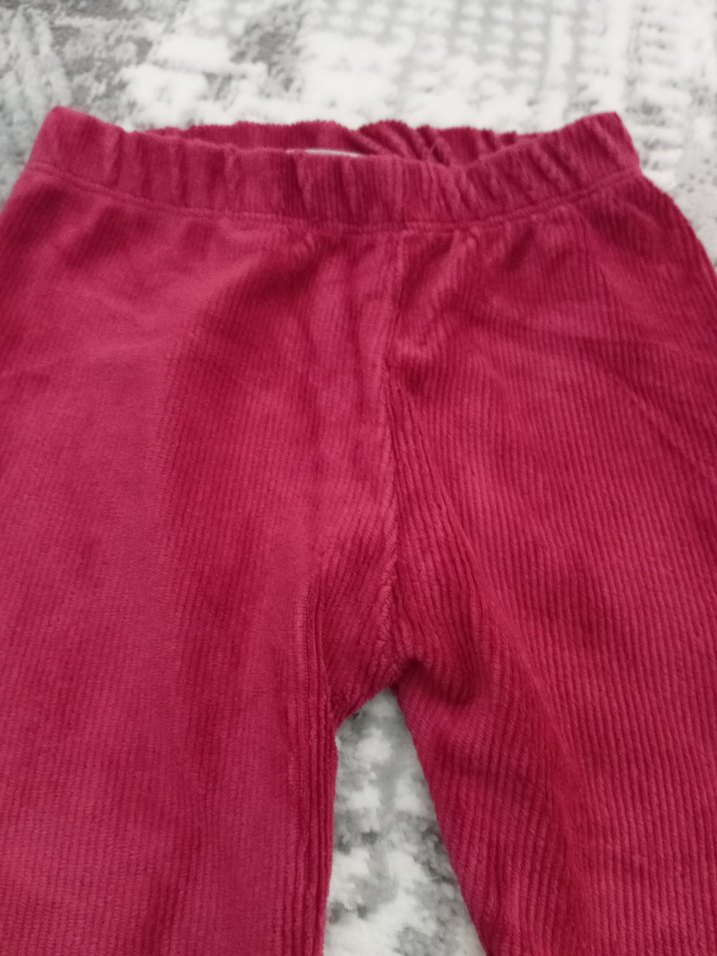 Kız Çocuk Pembe Kadife Pantolan Tayt - Görsel 4