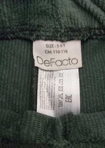 Kız Çocuk Kadife Haki Rahat Kesim Pantolan Tayt - Görsel 4