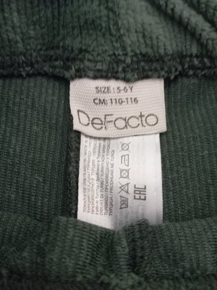 Kız Çocuk Kadife Haki Rahat Kesim Pantolan Tayt - Görsel 4