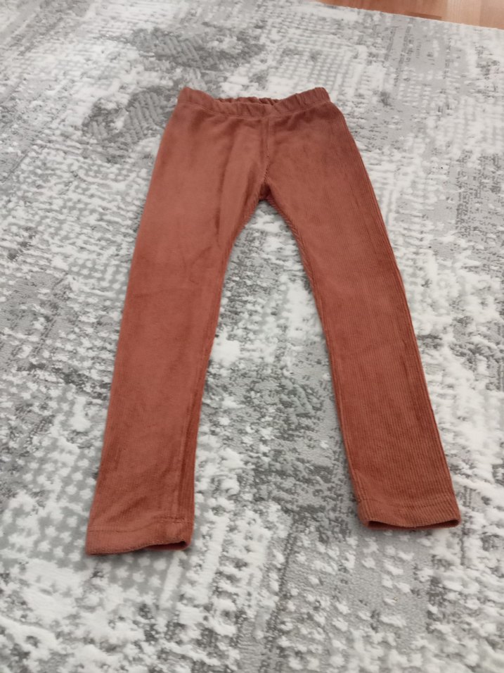 Kızlar için kahverengi kadife kesim pantolan tayt - Görsel 4
