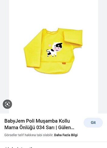 BabyJem Babyjem muşamba kollu önlük