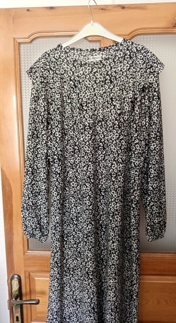 Gri Uzun Kol Bohem Uzun Elbise - Görsel 2