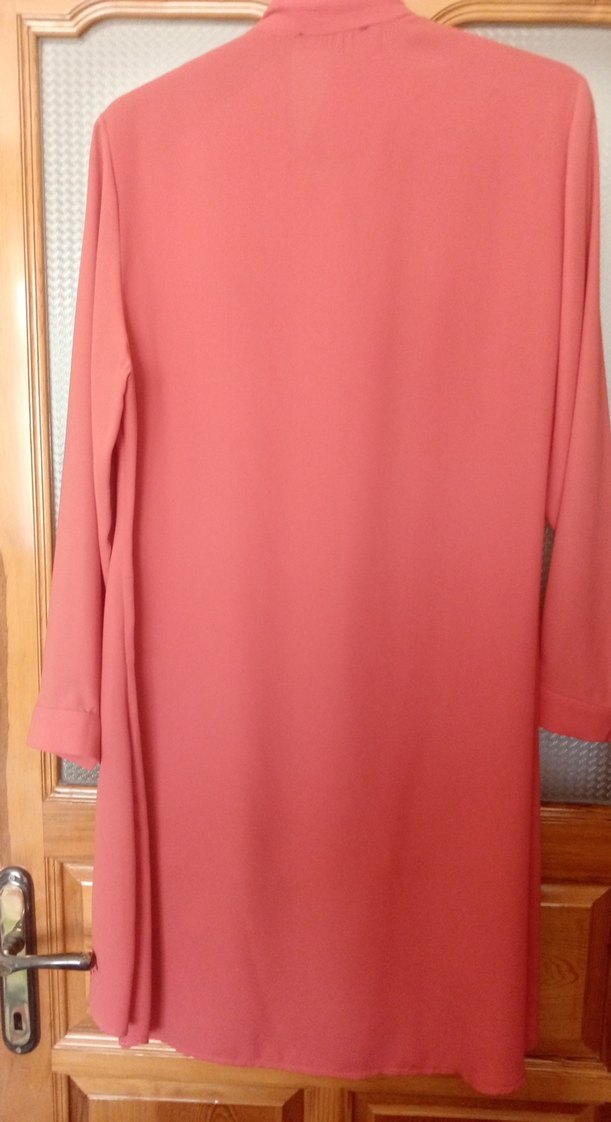 turuncu Uzun Kollu Düğmeli Kadın Tunik - Görsel 4