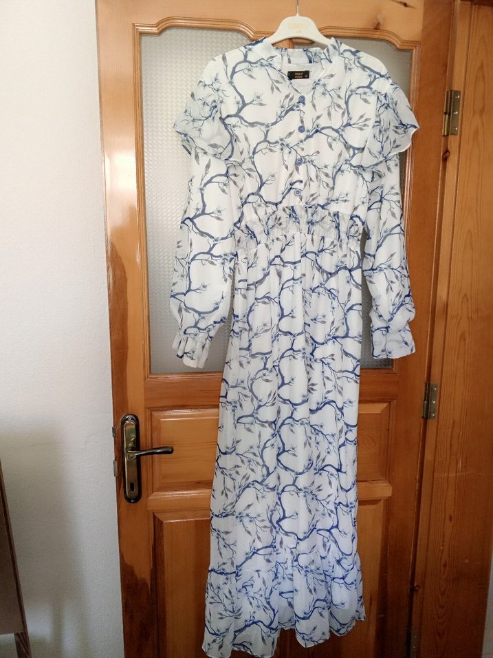 Uzun Kol, Fırfırlı Bohem Kadın Elbise - Görsel 2