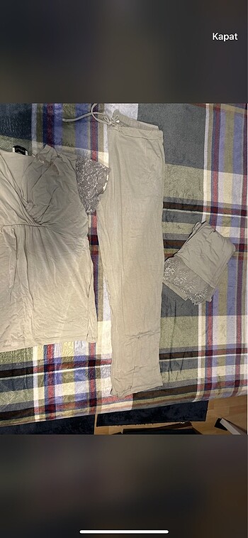 l Beden yeşil Renk Catherines hamile Açık yeşil l beden pijama takımı