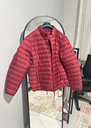 Bordo Fermuarlı erkek Kışlık Mont