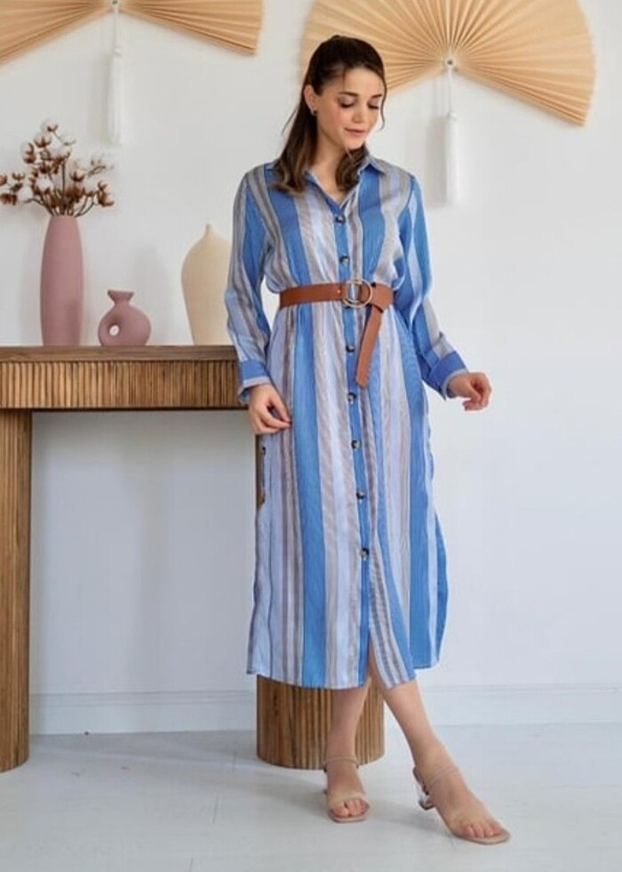 Gömlek tunik elbise - Görsel 3