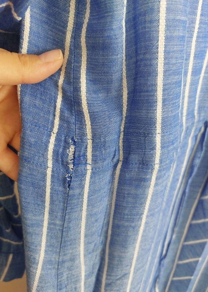 Uzun elbise çizgili  tunik - Görsel 2