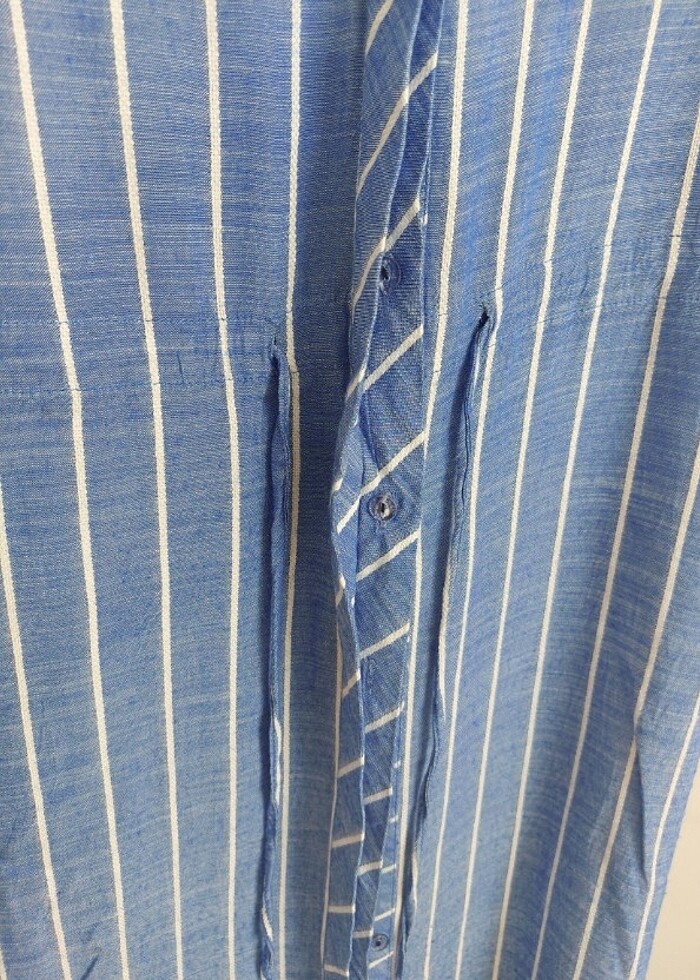 Uzun elbise çizgili  tunik - Görsel 4