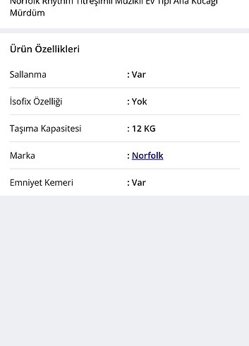 Titreşimli müzikli sallanabilir ana kucağı  - Görsel 6