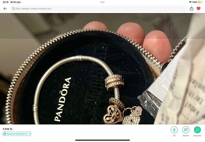 Beden beyaz Renk orjinal pandora ve charmlar