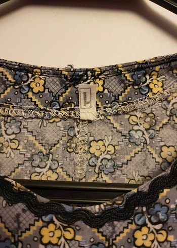s Beden Gri Vintage Bohem Midi Elbise